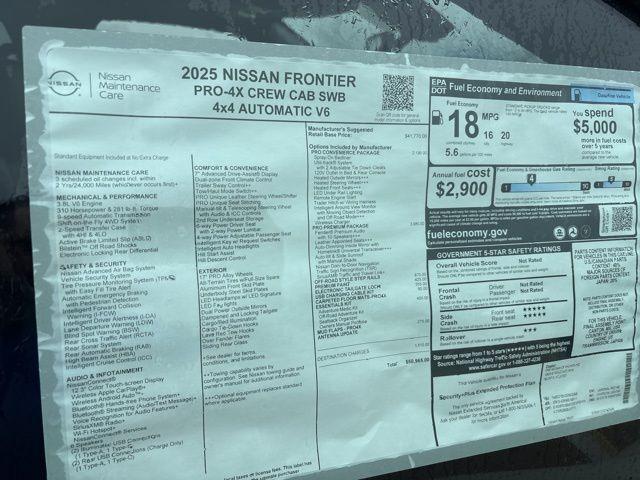 new 2025 Nissan Frontier car, priced at $47,965