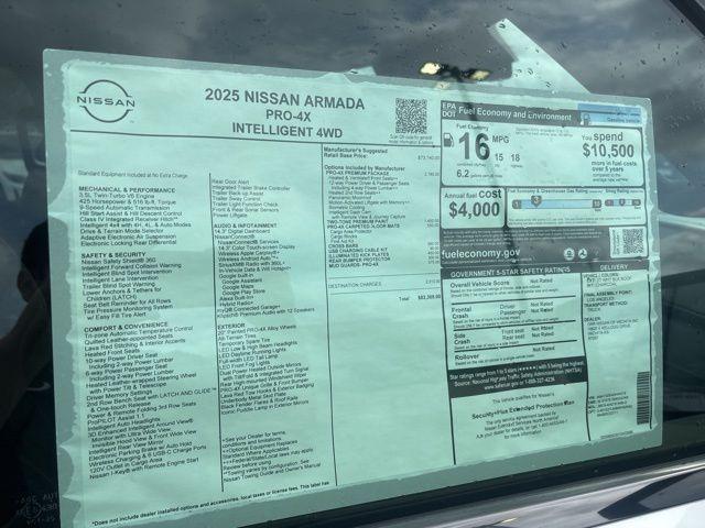 new 2025 Nissan Armada car, priced at $82,305