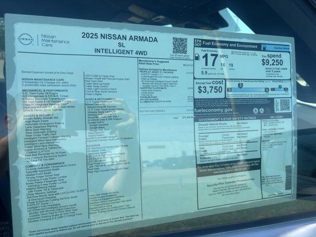 new 2025 Nissan Armada car, priced at $73,200