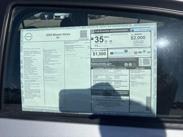new 2025 Nissan Versa car, priced at $21,650