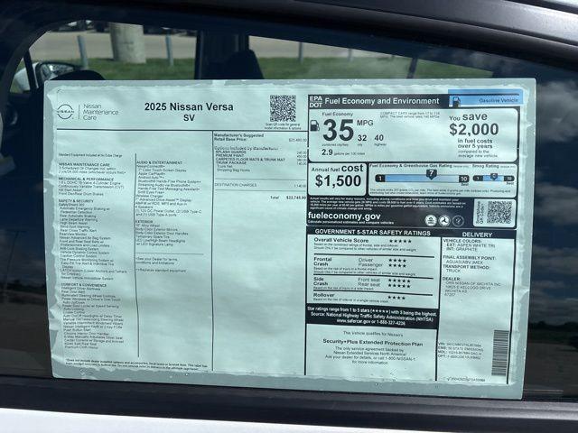 new 2025 Nissan Versa car, priced at $22,745