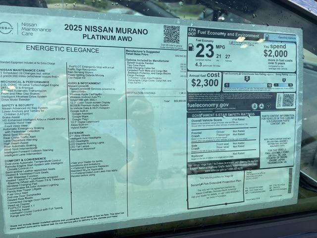 new 2025 Nissan Murano car, priced at $51,850