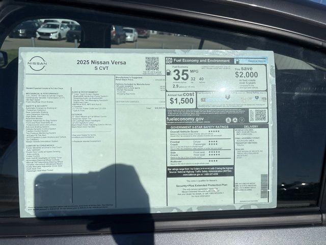 new 2025 Nissan Versa car, priced at $18,499