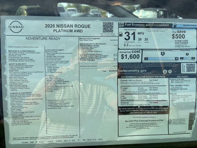 new 2026 Nissan Rogue car, priced at $41,335