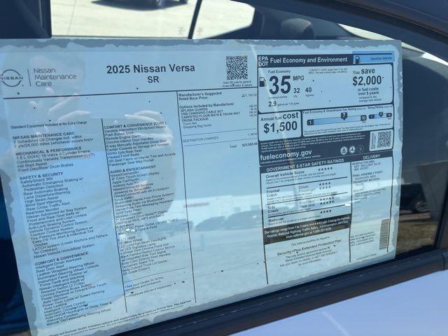 new 2025 Nissan Versa car, priced at $23,085