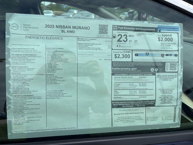 new 2025 Nissan Murano car, priced at $48,210