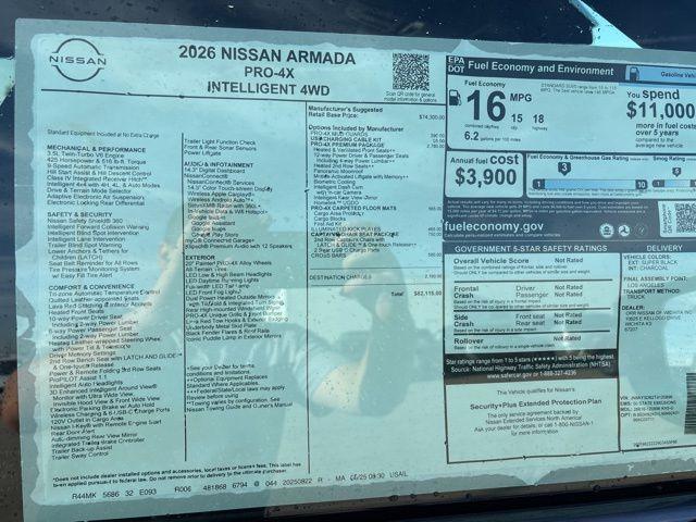 new 2026 Nissan Armada car, priced at $82,115