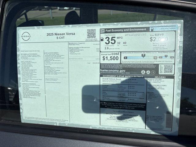 new 2025 Nissan Versa car, priced at $18,499