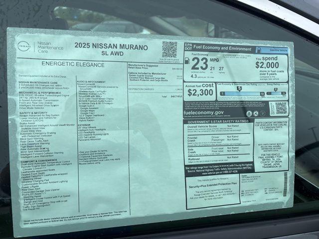new 2025 Nissan Murano car, priced at $47,715
