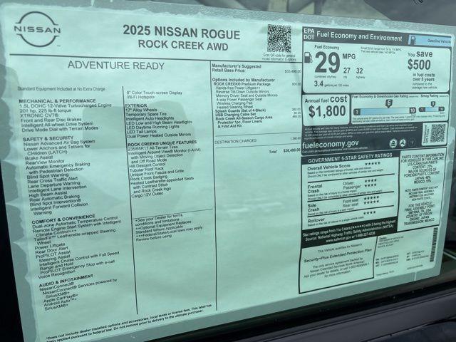 new 2025 Nissan Rogue car, priced at $36,490
