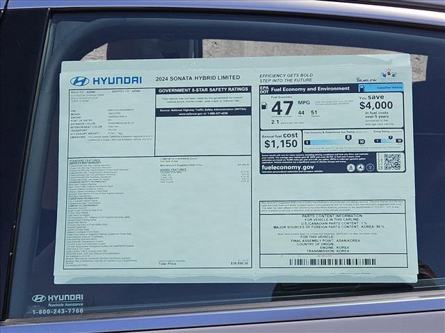 new 2024 Hyundai Sonata Hybrid car, priced at $38,890