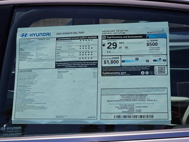 new 2025 Hyundai Sonata car, priced at $28,741