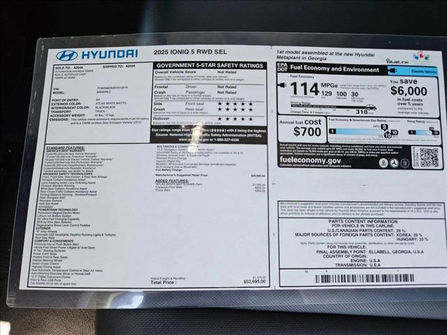 new 2025 Hyundai IONIQ 5 car, priced at $45,195