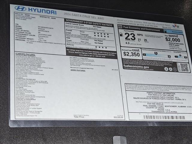 new 2024 Hyundai Santa Cruz car, priced at $31,025