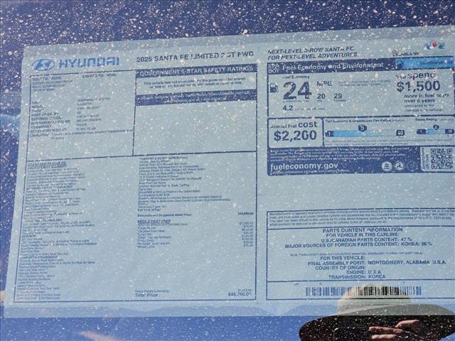 new 2025 Hyundai Santa Fe car, priced at $45,000