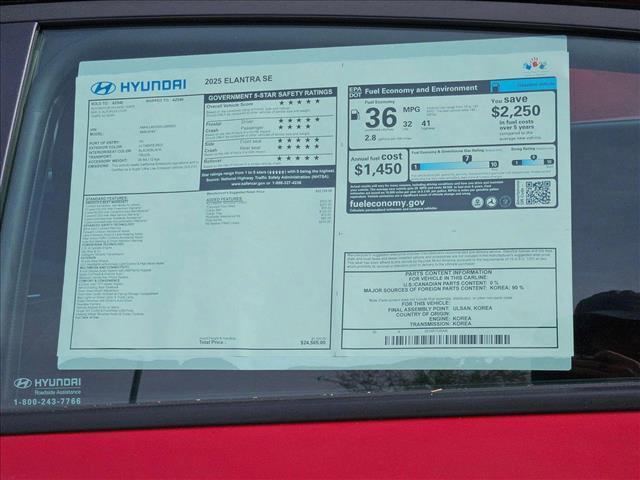 new 2025 Hyundai Elantra car, priced at $24,114