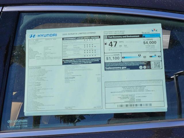 new 2025 Hyundai Sonata Hybrid car, priced at $38,400