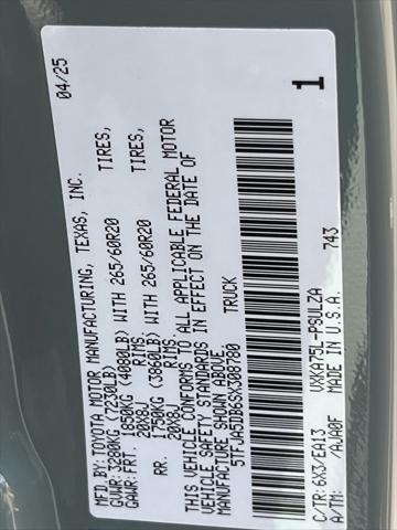 new 2025 Toyota Tundra car, priced at $58,786
