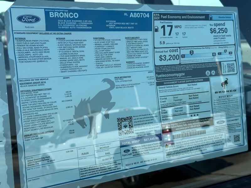 new 2024 Ford Bronco car, priced at $52,945