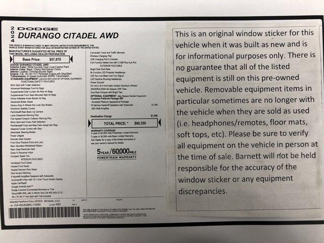 used 2024 Dodge Durango car, priced at $42,988