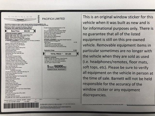 used 2024 Chrysler Pacifica car, priced at $43,988