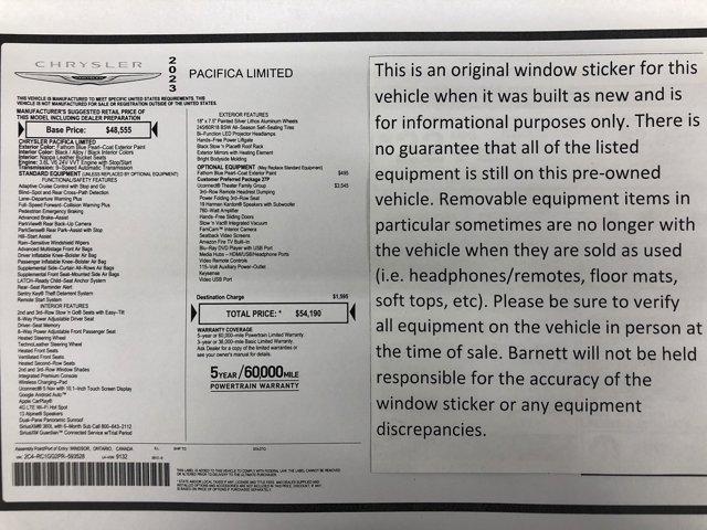 used 2023 Chrysler Pacifica car, priced at $38,988