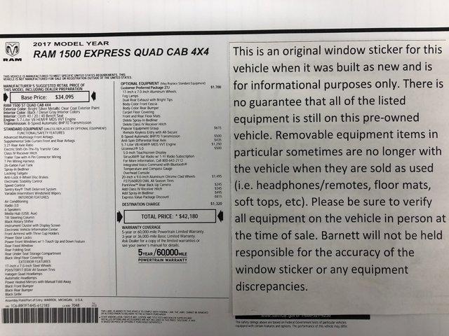 used 2017 Ram 1500 car, priced at $19,988