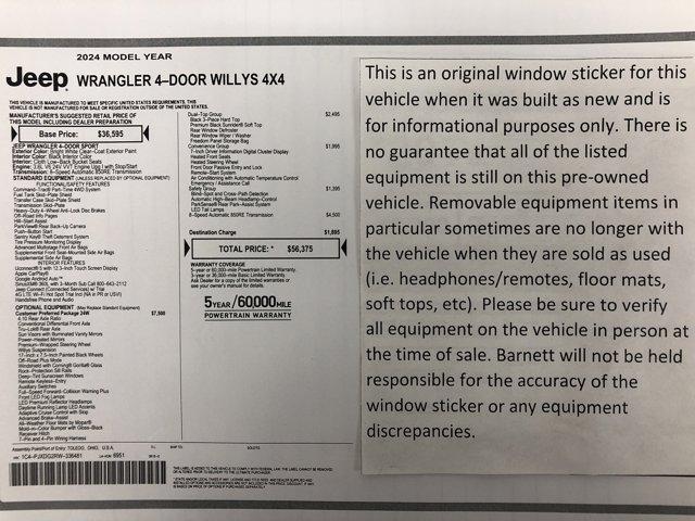 used 2024 Jeep Wrangler car, priced at $43,988