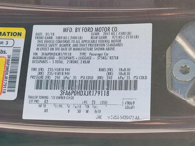 used 2018 Ford Fusion car, priced at $16,985