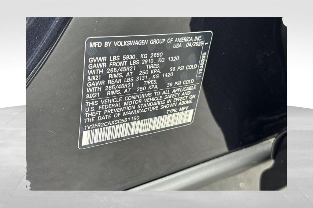 new 2025 Volkswagen Atlas car, priced at $53,082