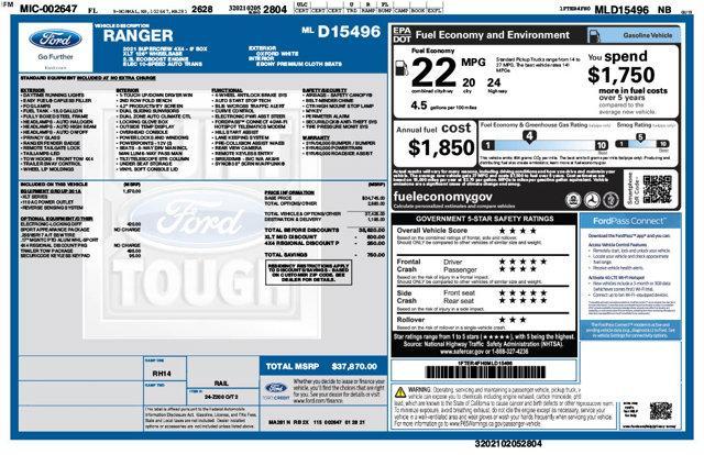 used 2021 Ford Ranger car, priced at $26,530