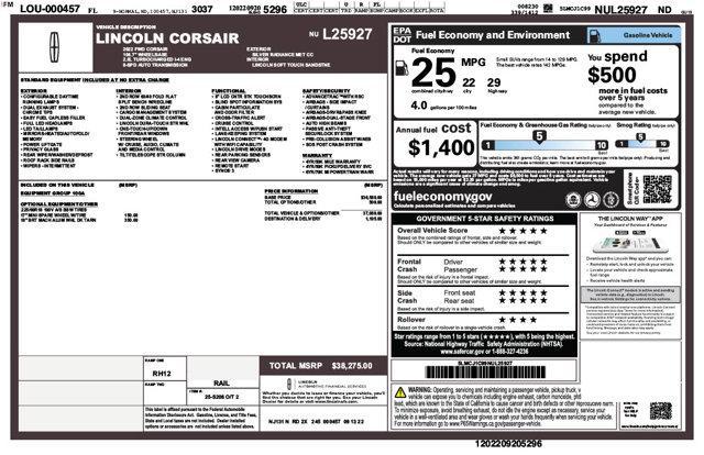 used 2022 Lincoln Corsair car, priced at $22,376