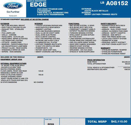 used 2020 Ford Edge car, priced at $19,242