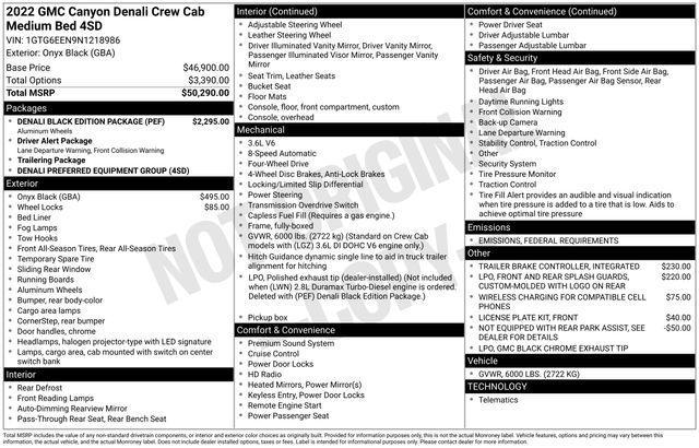 used 2022 GMC Canyon car, priced at $33,940