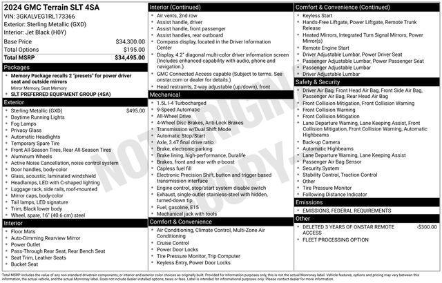 used 2024 GMC Terrain car, priced at $27,852