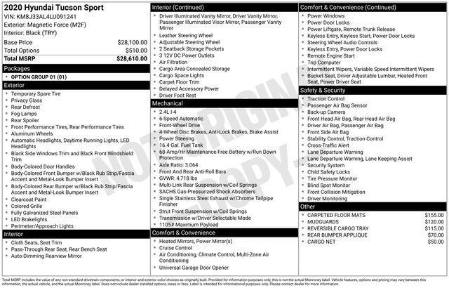 used 2020 Hyundai Tucson car, priced at $13,995