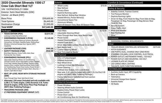 used 2020 Chevrolet Silverado 1500 car, priced at $21,995