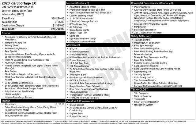 used 2023 Kia Sportage car, priced at $22,995