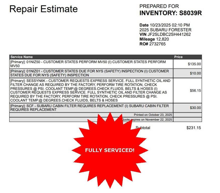 used 2025 Subaru Forester car, priced at $33,785