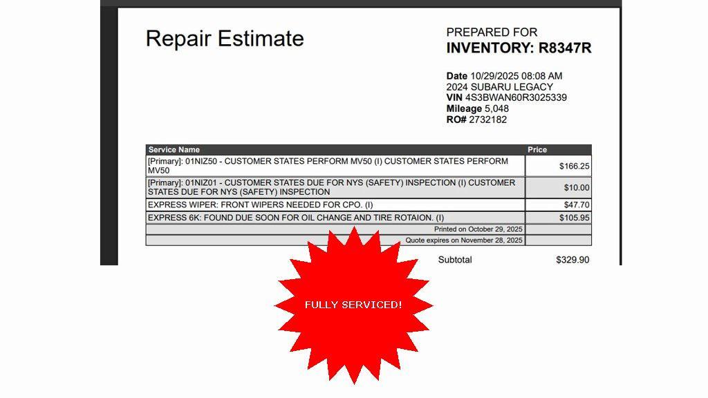 used 2024 Subaru Legacy car, priced at $27,000