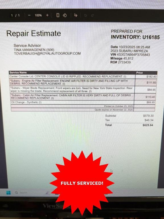 used 2023 Subaru Impreza car, priced at $19,899