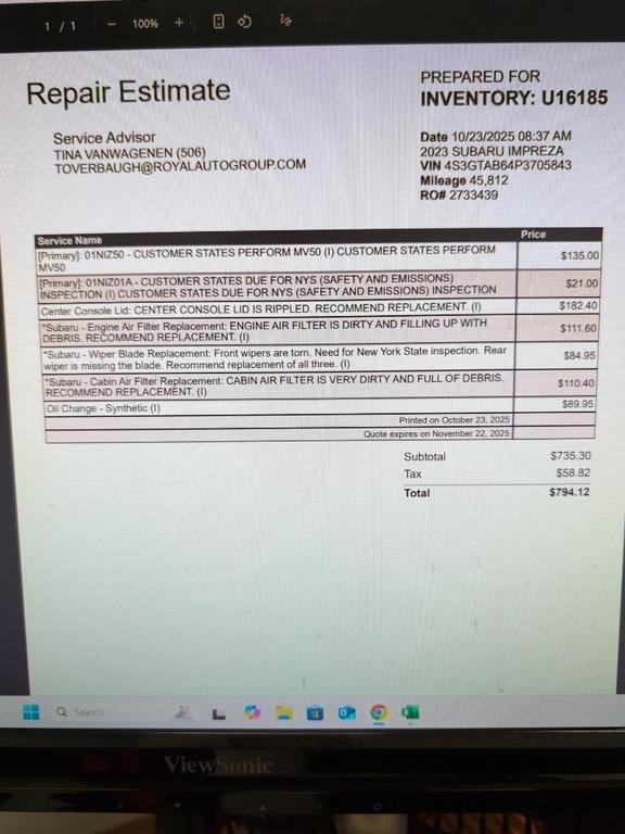 used 2023 Subaru Impreza car, priced at $19,899