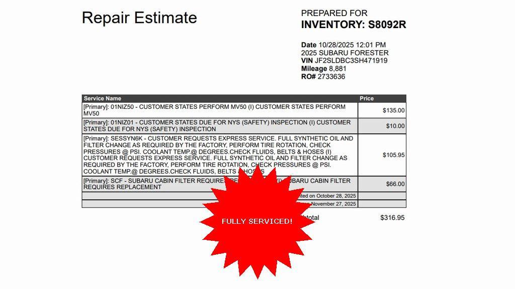 used 2025 Subaru Forester car, priced at $32,989