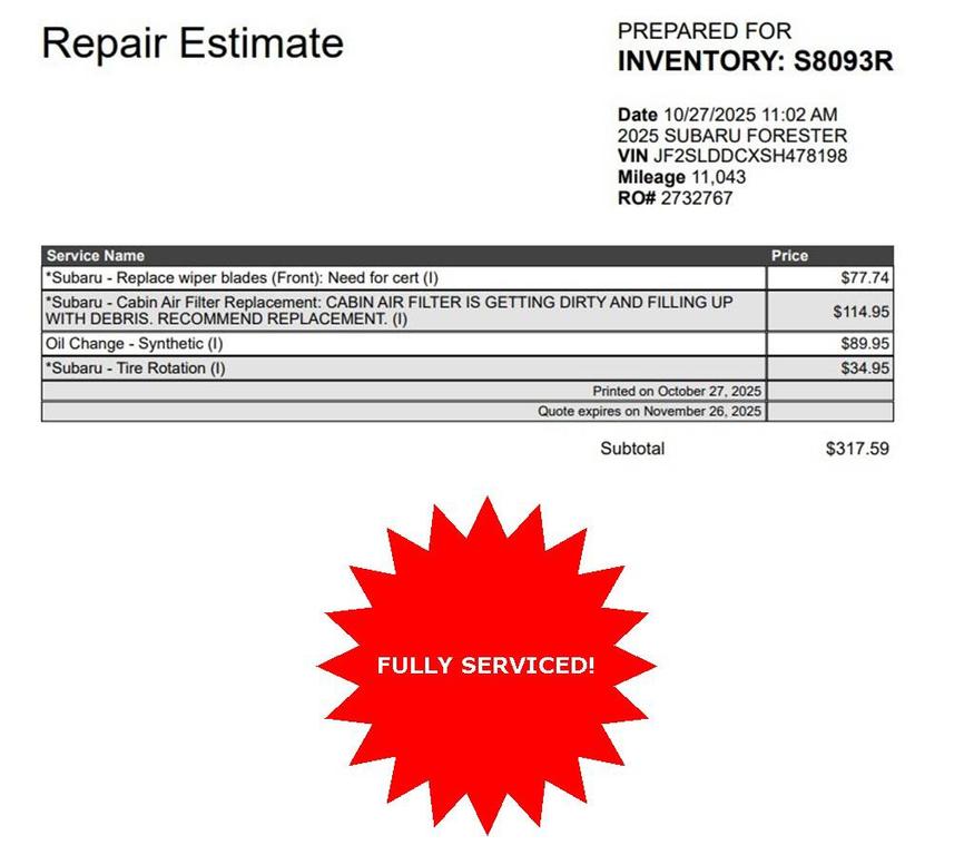used 2025 Subaru Forester car, priced at $33,785
