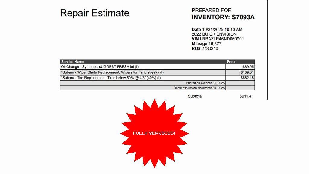 used 2022 Buick Envision car, priced at $24,707