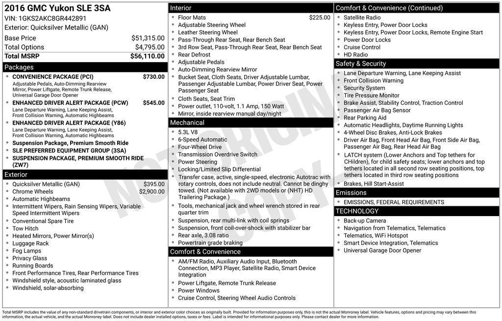 used 2016 GMC Yukon car, priced at $19,495