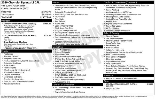 used 2020 Chevrolet Equinox car, priced at $18,995