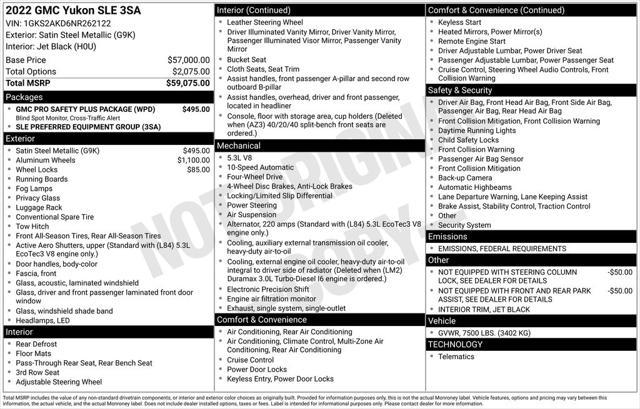used 2022 GMC Yukon car, priced at $41,995