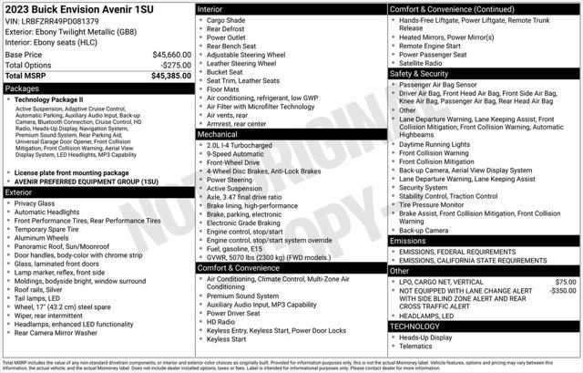 used 2023 Buick Envision car, priced at $33,995