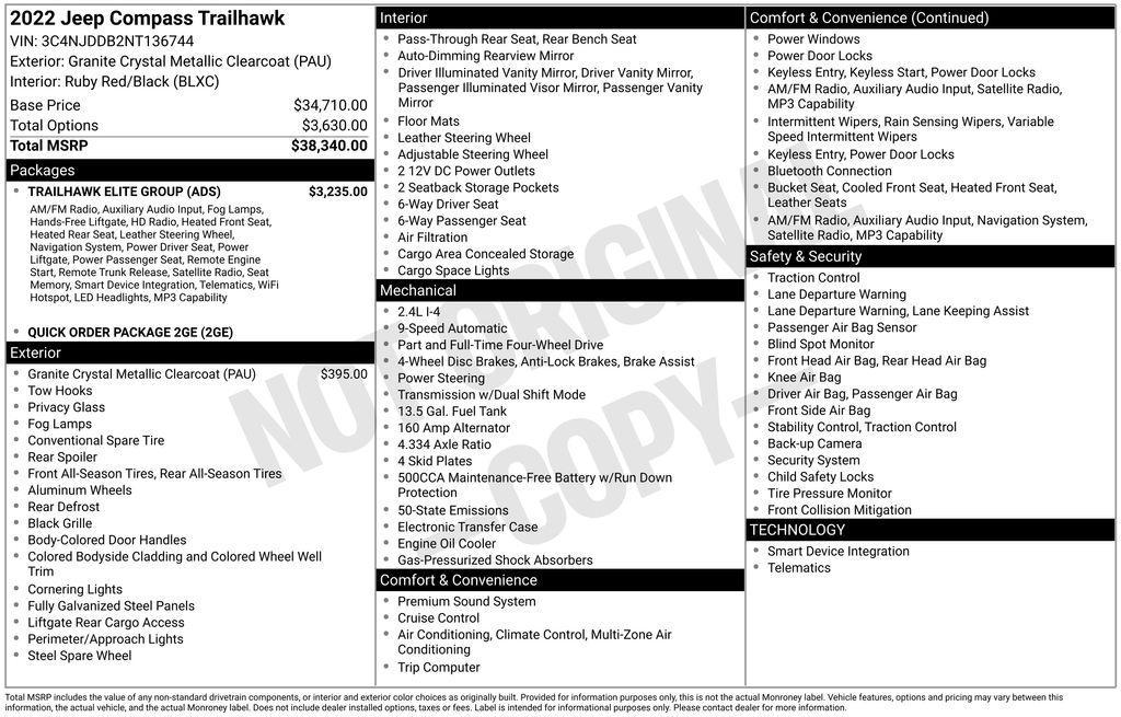 used 2022 Jeep Compass car, priced at $20,495